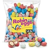 Robin Eggs Malted Milk Balls Minis - Easter Candy Coated Malted Milk Chocolate Eggs with Crunchy Center For Egg Hunts, Party Treats &amp; Decoration (1.5 lb Bulk)