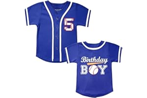 Kids Birthday Baseball Shirt Boys Baseball Jersey Birthday Gift Short Sleeve Tops for 1-6 Years