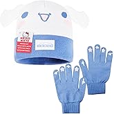 Hello Kitty Sanrio 2pcs Beanie, Gloves or 3pcs Hat, Gloves, Scarf Knit Set for Girls, Winter Gear, Kawaii Gifts for Girls