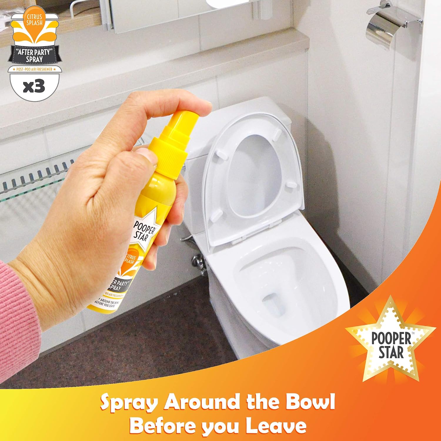 Toilet Air Freshener Citrus Splash,pack of 3, Yellow, 70 ml (Pack of 1) - Image 4