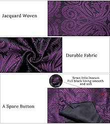 DiBanGu Mens Vest and Tie Set Formal Paisley