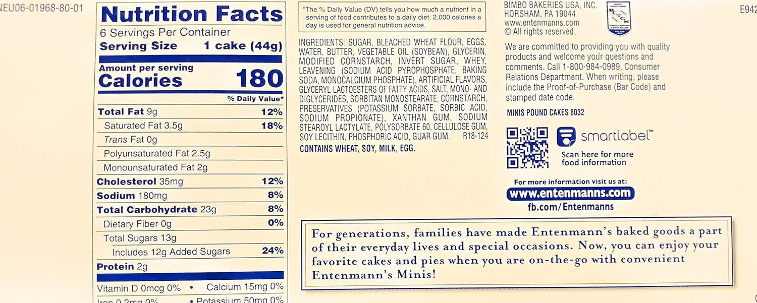Entenmanns Pound Cake Nutrition Facts NutritionWalls