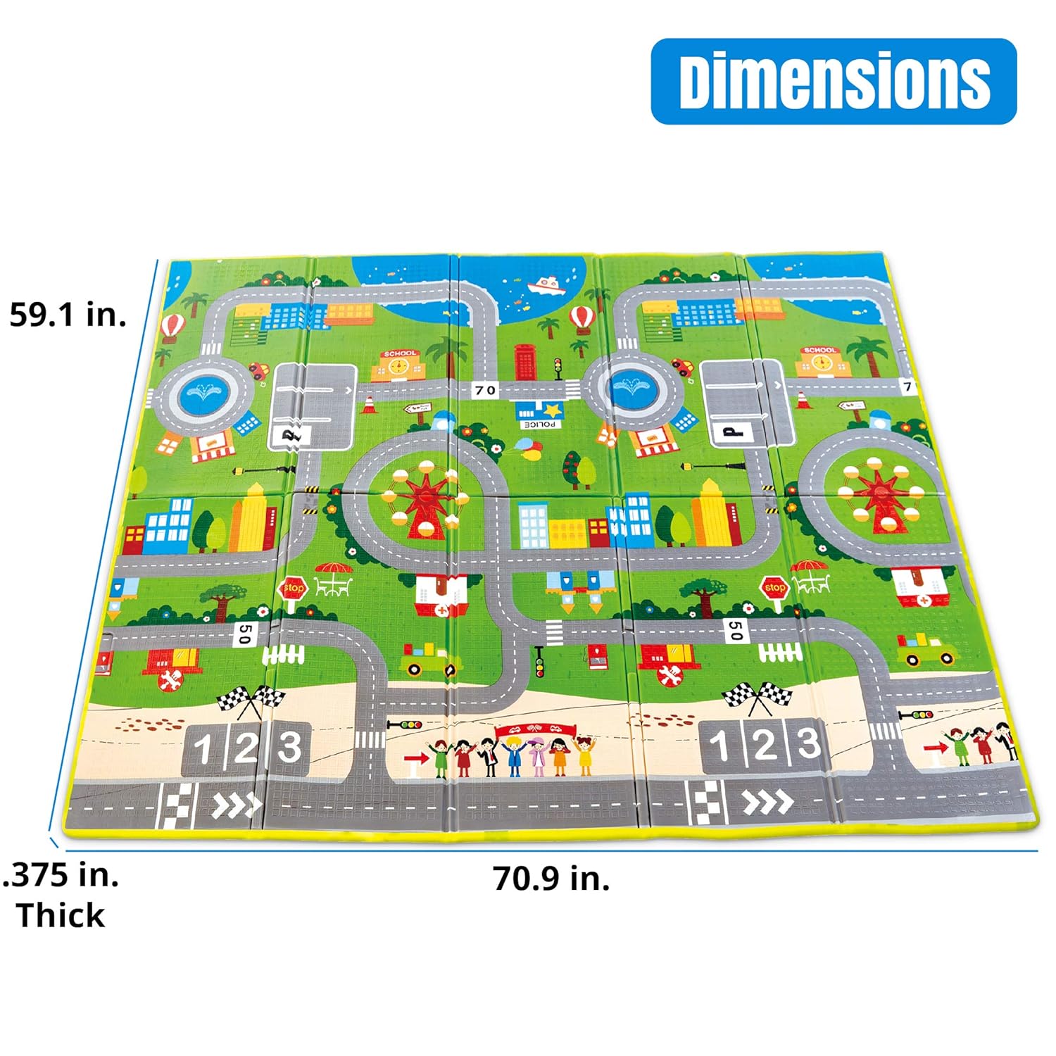 Hape Foldable Play Mat Non Toxic Foam Playmat for Infants or Toddlers w