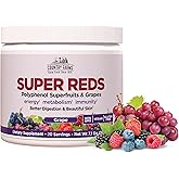 Country Farms Super Reds, Energizing Polyphenol Superfood, 40 Super Fruits and Berries, Powerful Antioxidants and Polyphenols, Supports Energy and Immunity, 20 Servings, Grape Flavor