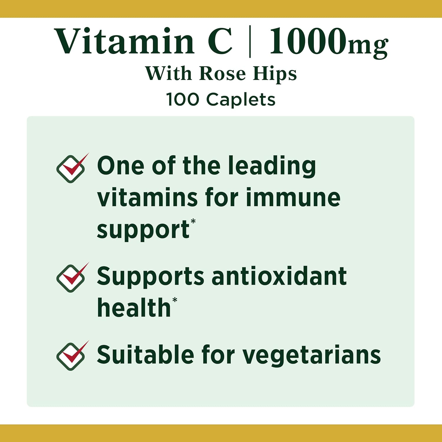 Vitamin C + Rose Hips by Nature’s Bounty. Vitamin C is a Leading Vitamin for Immune Support 1000mg 100 Coated Caplets: Health & Personal Care