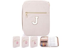 APOFFICE Bible Cover for Women, Initial Personalized Bible Gift - Bible Case for Men - Bible Holder - Bible Bag - Bible Carrier - Bible Carrying Case with Pockets for Bible Study Suppliers, Bible Accessories