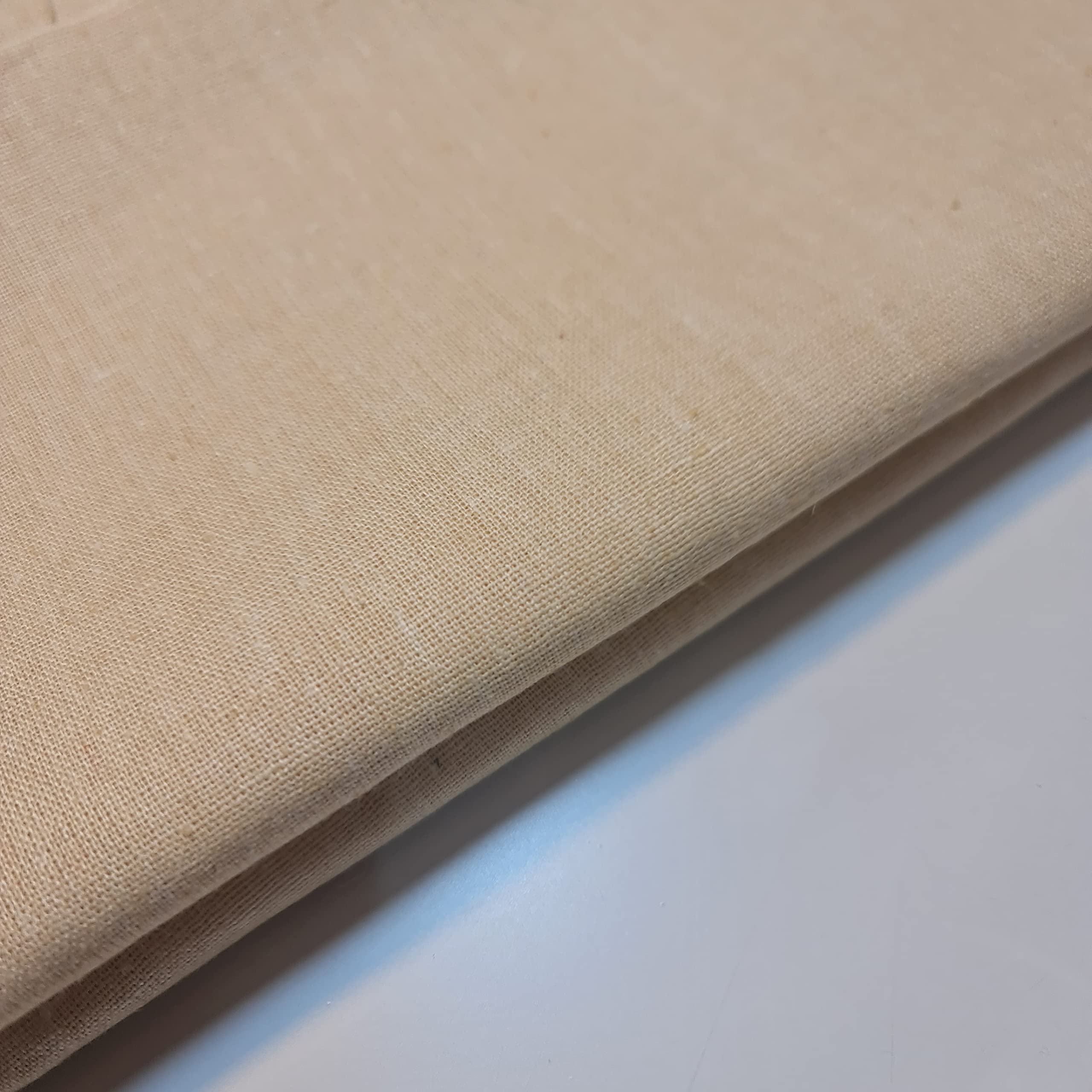 Cotton Calico Canvas Natural *New* 25 Color Craft Patchwork Fabric Material 58" (Butter Cream, 1 Meter)