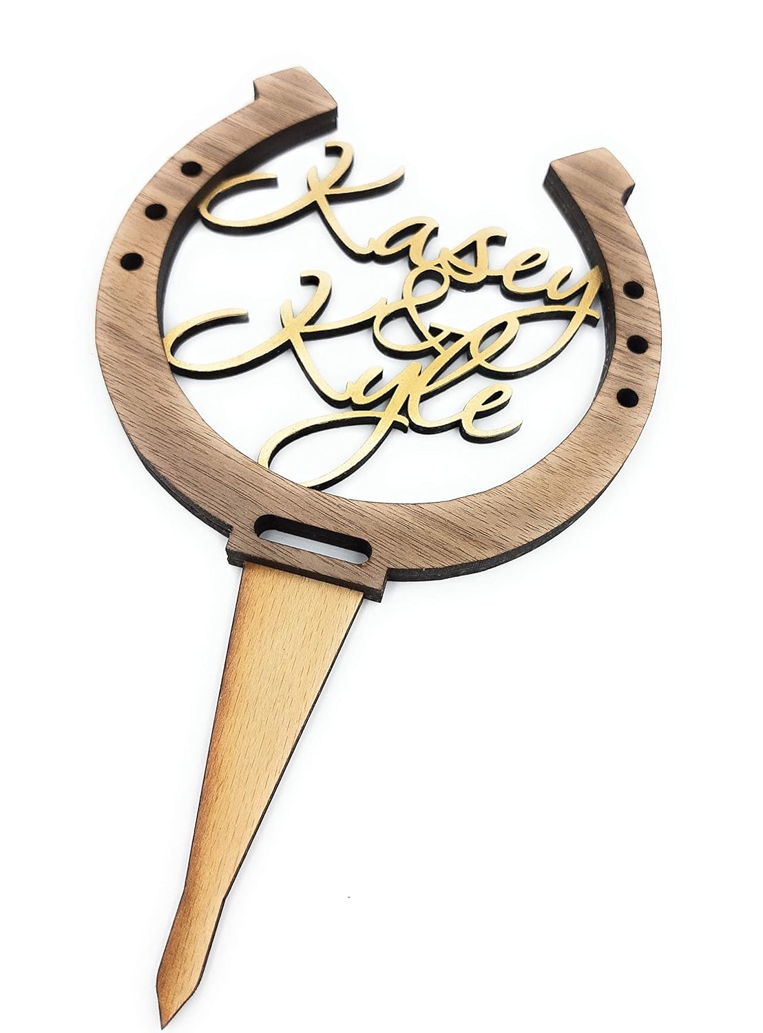 Horseshoe cake topper, personalized wedding cake topper