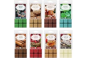 SALKING Winter Scented Wax Melts, Christmas Soy Wax Melts Gift Set, Wax Cubes/Tarts for Warmer - Christmas Wreath, Gingerbread, Sugar Cookie, Peppermint, Cinnamon, Cranberry, Apple Cider, Candy Cane, 8x2.6 oz