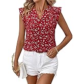 Timeson Women's Tops Dressy Casual Sleeveless Business Work Blouses Chiffon Office Tanks