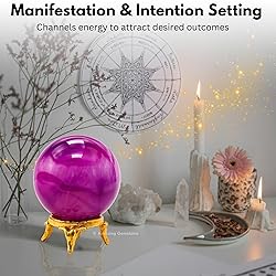 Amazing Gemstone Pink Onyx Crystal Ball with Stand