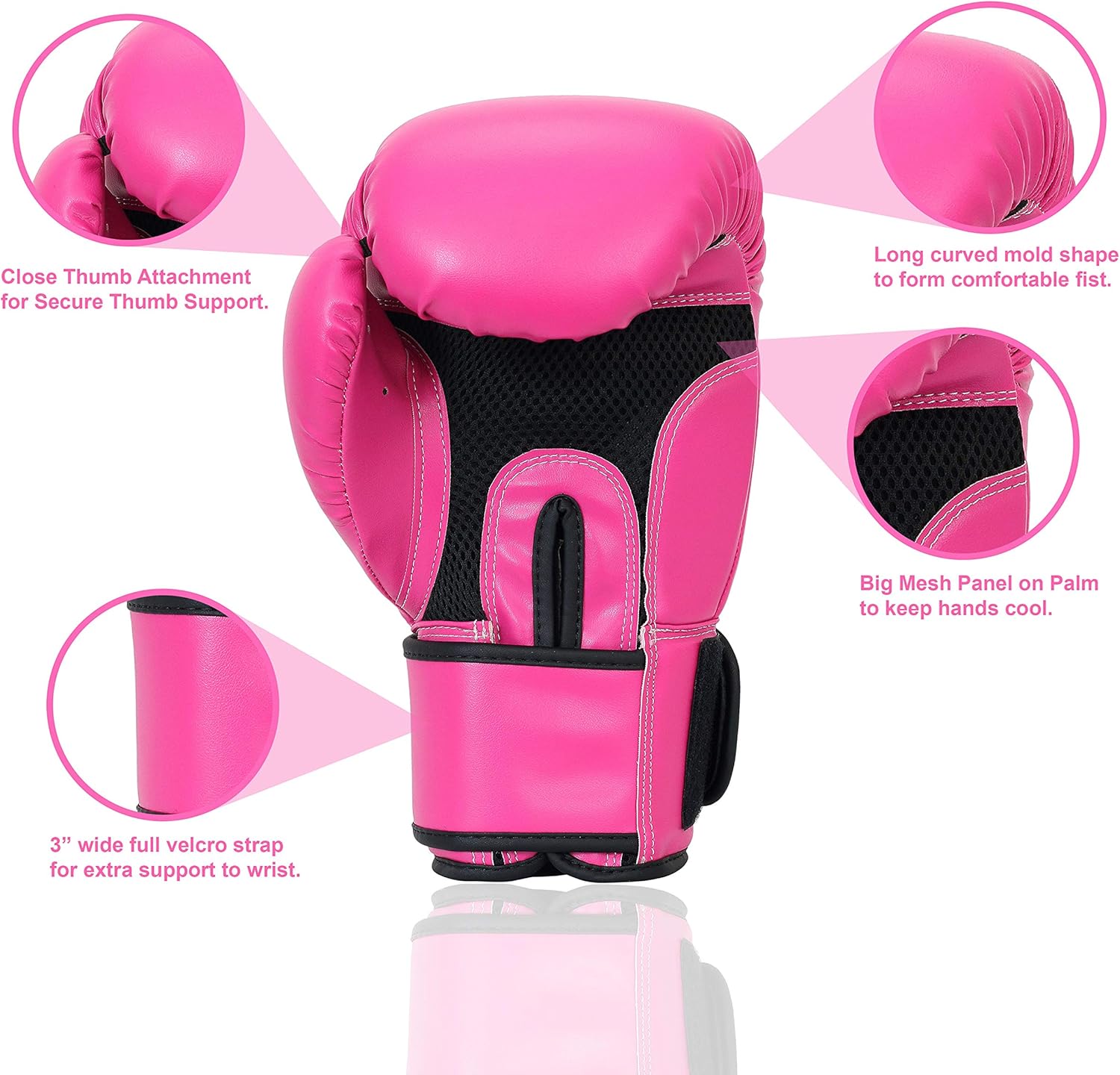 Boxing Gloves Synthetic Leather Bag Punching Gloves for Home Gym Kickboxing Training Gear Stay Cool Mesh Palm Sparring Mitts for Men Women and Kids : Sports & Outdoors