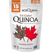 NorQuin Tri-Color Quinoa- Great Blend of Golden, Red & Black Quinoa (5lb) - Great for Food Storage, Restaurants…