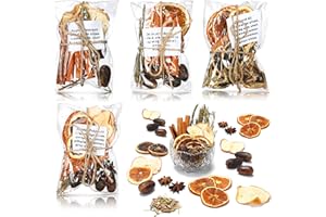 Siifert 4 Pack Christmas Stovetop Potpourri Xmas Simmer Pot Kit Dried Orange Apple Pieces Potpourri Simmer Pot Room Air Freshener Sachet Botanical Catchall Bowl Filler Decor for Holiday Xmas Decor