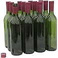 North Mountain Supply W5-CG-TNS-RD 750ml Glass Bordeaux Wine Bottles with Twist-N-Seal Capsules - Case of 12 (Champagne Green)