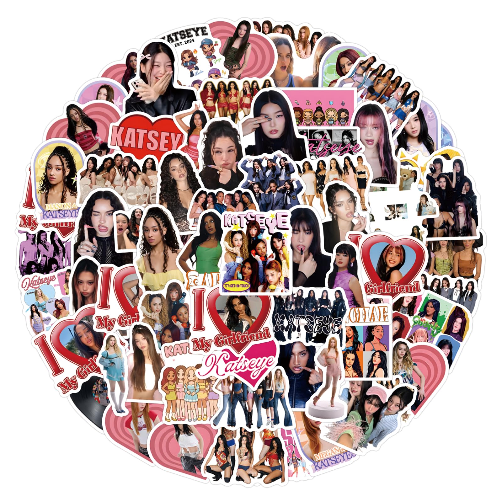 katseye Stickers 122 Pcs Pack - These Colorful and Beautifully Shaped Graffiti Stickers is Perfect for Holiday Decorations, Water Bottles, Scrapbook, laptops, Skateboard, Party Stickers, Art & Crafts