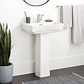 Signature Hardware 539975 Pentero 29" Tall Fireclay Pedestal Bathroom Sink Stand Only