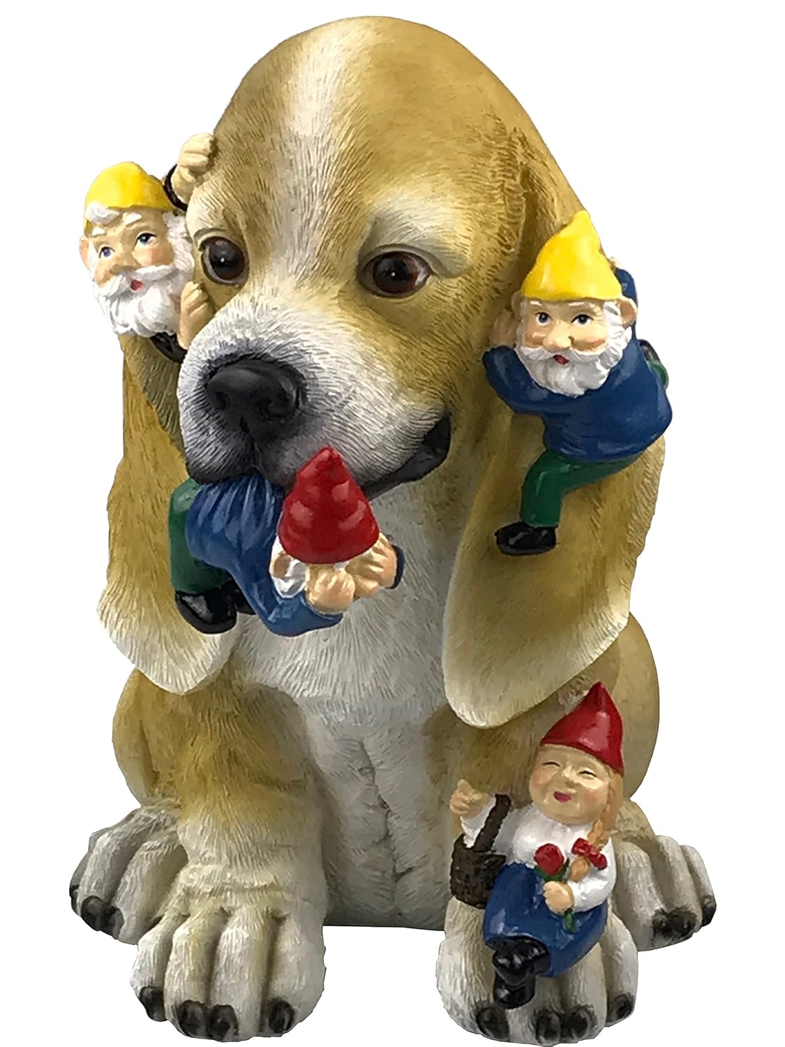 By Mark & Margot Dog Gnome Statue Garden Figurine Massacre - Best Art Décor for Indoor Outdoor Home Or Office