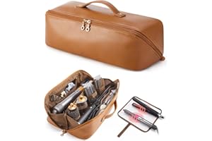 BAGSMART Hair Tool Organizer Travel Bag Compatible with Dyson Airwrap, Shark Hair Dryer, Wide-open Accessories Organizer with
