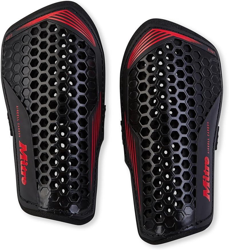 Mitre Aircell Football Shin Pads Lightweight Breathable Impact Protection