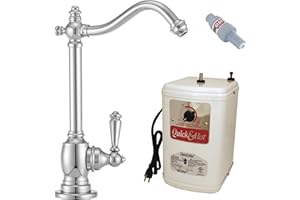 Westbrass D204H-26 Victorian 9" 1-Handle Hot Water Dispenser Faucet with Instant Heating Tank System, Polished Chrome