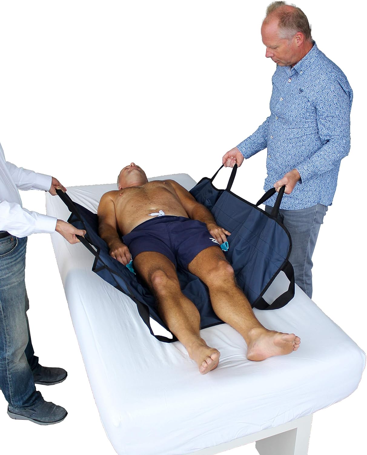 Obbomed MC-3010 Extra Large Transfer Blanket with Handles-Bed Positioning Pad Sheet and Straps - Image 4