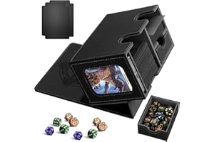 ATPWONZ Card Deck Box for MTG Commander Display,Card Deck Box Fits 200+ Double Sleeved Cards,Magic TCG Trading Card Storage Box with Dice Tray,2 Dividers and 35pt Magnetic Card Holder