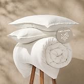 EverGrace 100% European Flax Linen Duvet Cover Set, King, Bright White | EUROPEAN FLAX™ Certified, Soft Breathable Linen Comf