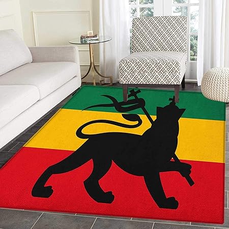 Rasta Rugs - Alfombra para Dormitorio, diseño con Texto en inglés