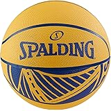 Spalding NBA Courtside 29.5" Basketball-Golden State Warriors, Blue, Yellow, Size 7 (71194A)