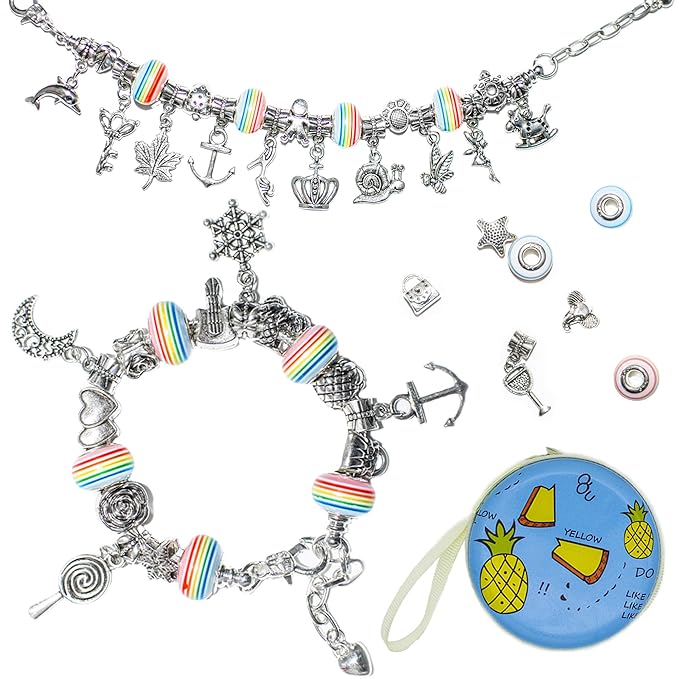 STARRIAR Charm Armband Schmuck, DIY Schmuck Schlangenkette Versilberte Perlen für Freundschaftsarmband Geburtstagsgeschenk fü
