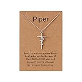Lcherry Piper Name Cross Necklace Personalized
