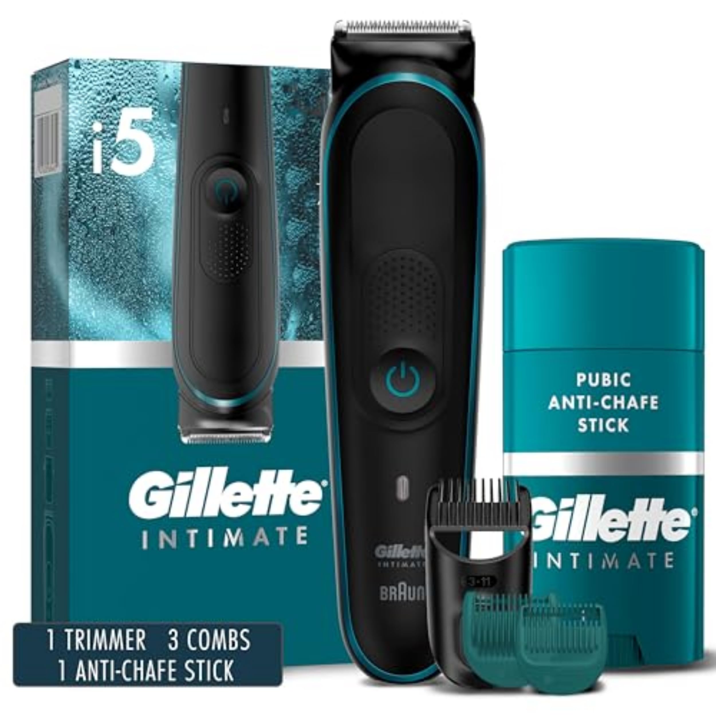 Gillette Intimate Men's Pubic Hair Trimmer, SkinFirst Pubic Hair ...