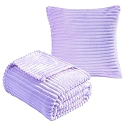Vessia Flannel Fleece Light Purple Throw