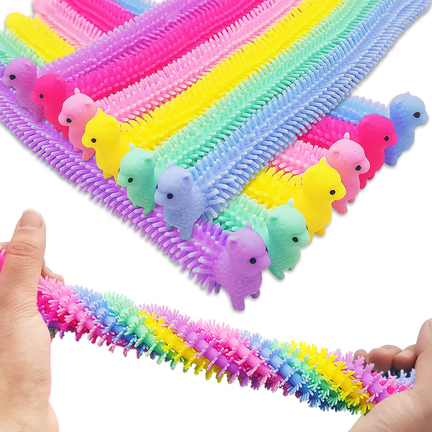 Photo 1 of 18 Pcs Stretchy String Toys,Alpaca Fidget Sensory Toy,Squeeze Pull Noodles for Boys,Girls,Adults,Birthday Party Favors School Prizes,Calm Relax
