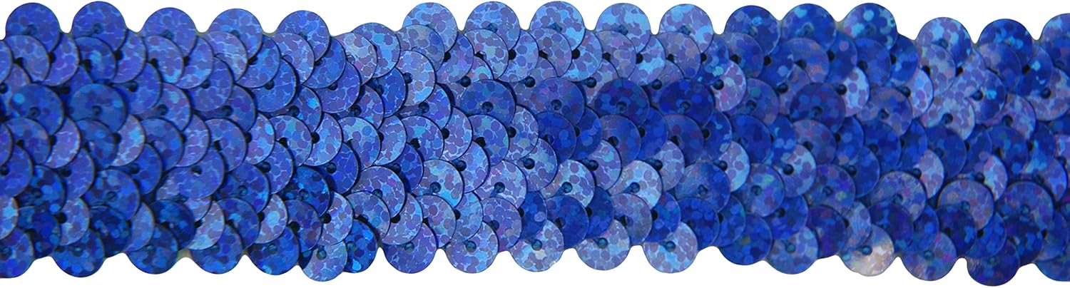 2 Widths Stretch Sequin Trim Roll Light Blue Threadart Available in 18 Colors 1.5 Wide 11yd Length