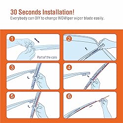 WOWIPER Silicone Windshield Wiper Blades with Rear