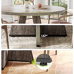 LITTLE TREE Round Dining Table for 4-6 People, 47