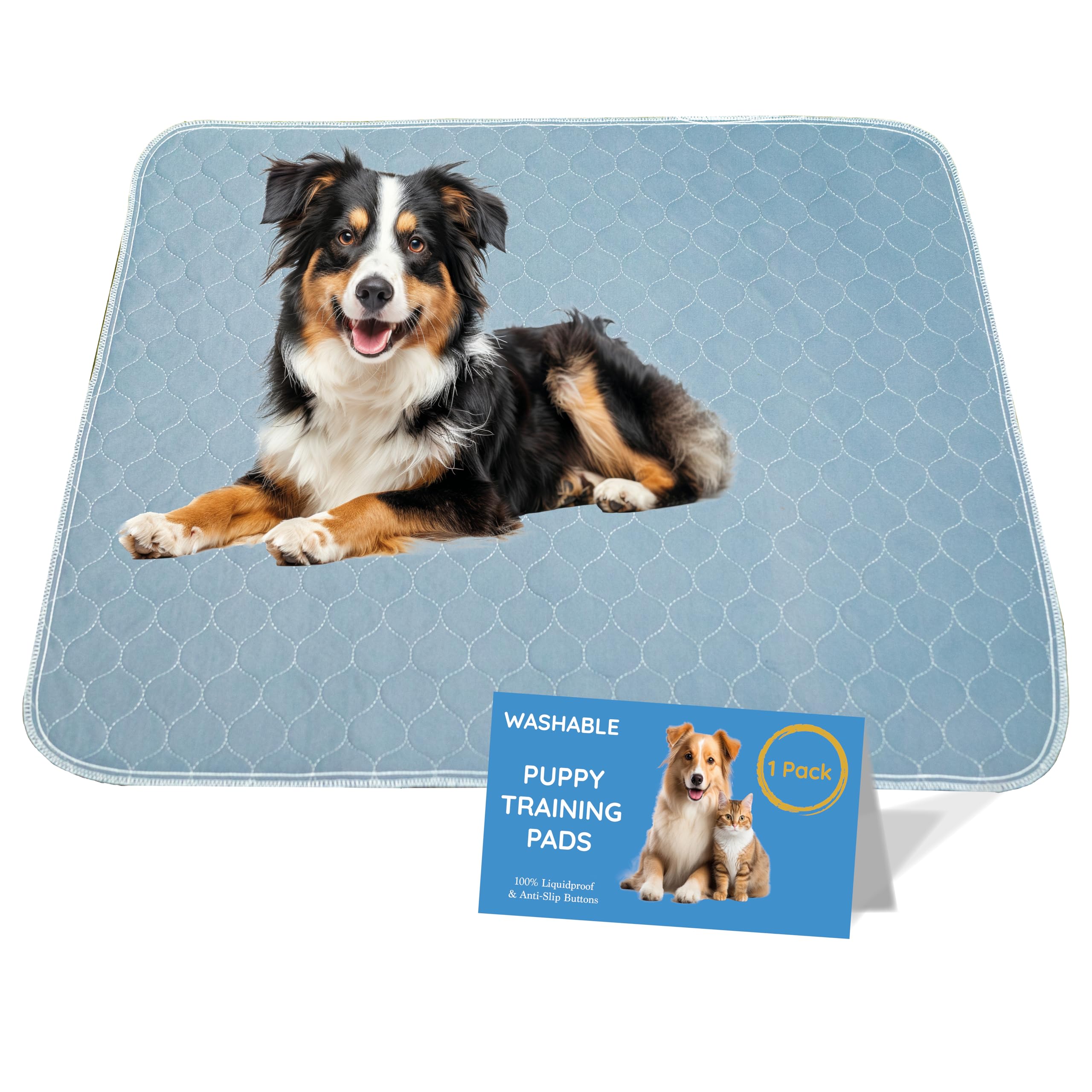 MAGNUS CREATIONS 5-Layer Washable Puppy Training Pads | Reusable Dog Pee Pads | Super Absorbent Waterproof Pet Mats for Home, Car & Travel | Extra Large Dogs (1-Pack, 182 × 182 cm) — image 1