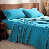 Bare Home California King Flannel Sheet Set 100% Cotton, Velvety Soft Heavyweight - Double Brushed Flannel - Deep Pocket (Cal King, Aqua)