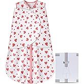 BSTOPPT Newborn Sleep Sack Baby Swaddle,Swaddle me 6-12 Month,3-Way Adjustable Wearable Blanket,100% Rayon Cotton Swaddling Sleeping Bag,TOG 0.5 (Love, 6-12 Months)