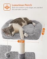 Feandrea Cat Tree Tower 143 cm Multi Level Plush Condo with 4 Scratching Posts view 4