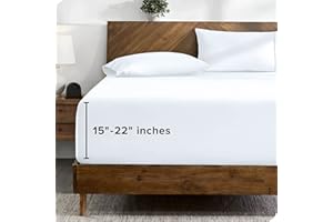 Bare Home Twin Extra Long - Extra Deep Pocket Fitted Sheet - Premium 1800 Microfiber - Ultra-Soft Wrinkle Free - Deep Pocket Fitted Bottom Sheets (Twin XL - 22" Pocket, White)