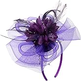 Women Fascinators Hat Feathers Tea Party Hair Clip Veil Headband Wedding Bridal Flower Hat Headwear Vintage Headpiece