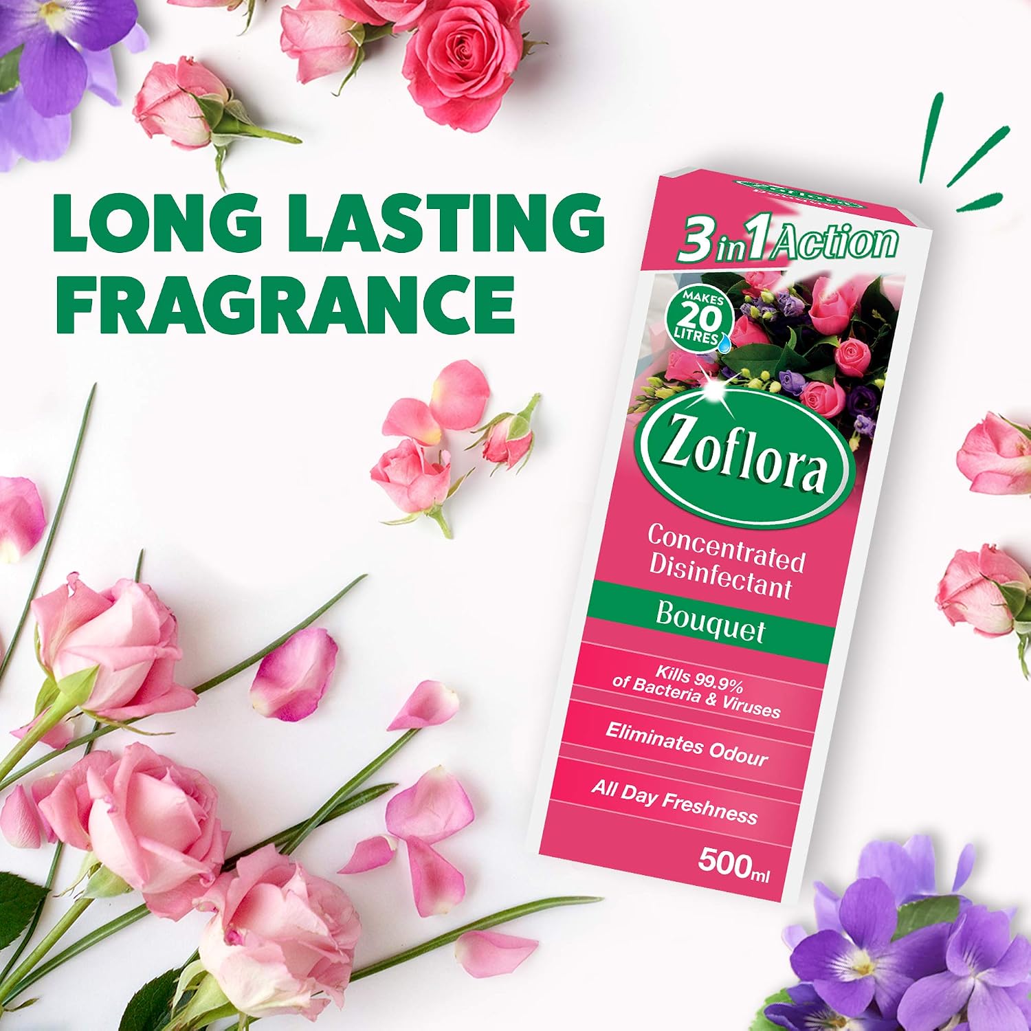 Zoflora Bouquet All Purpose Concentrated Disinfectant Liquid, Antibacterial and Multi-Surface, Pet Safe Disinfectant - Image 4
