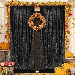 PartyDelight Black Sequin Backdrop Curtains