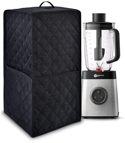Stand Mixer Dust Cover With Organizer Bag - Quilted Polyester, 14.2x9x14.2 Inches, Black