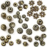 Heather's cf Metal Spacer Beads – Durable Quality & Antique Style – Assorted Brass Bead Spacers for Bracelets, Necklaces & Earrings – Ideal for DIY, Jewelry Making & Crafting – Small (500pcs)