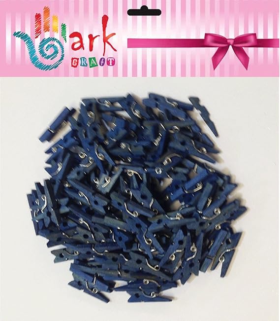 100 Mini Wooden pegs (Dark Blue) Amazon.co.uk Kitchen & Home