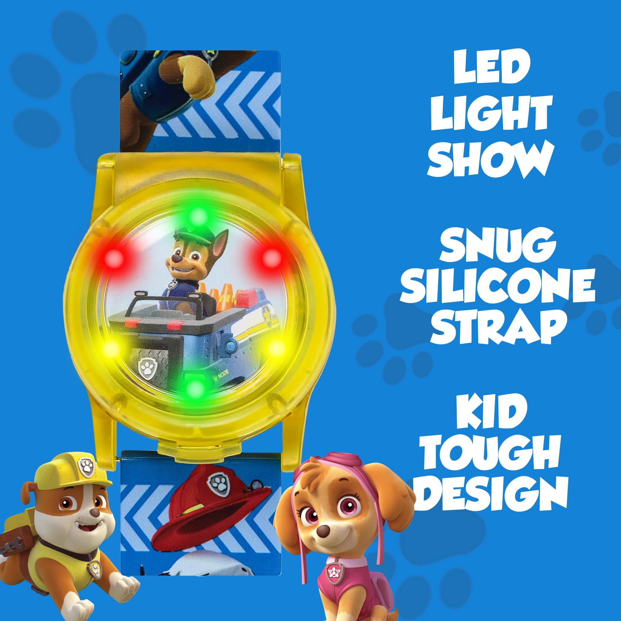 Nickelodeon Paw Patrol Pop-Open LCD Watch for Kids with Flashing Lights, Full-Color Character Strap, Dual-Layer Dial Design, Gift Tin Box Packaging, Fits Wrists 5.5